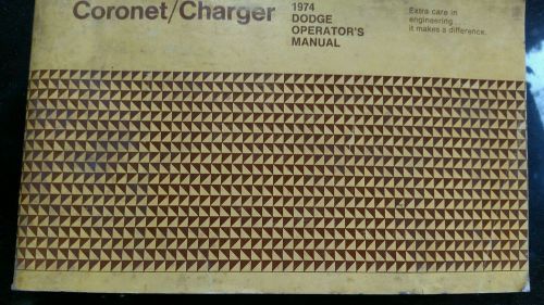 1974 dodge coronet/charger owners manual
