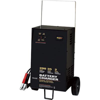 Battery charger starter commercial - portable - 200 amp - for 12 volt batteries