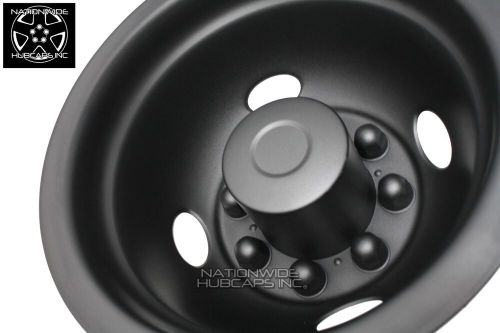 4 fits dodge 16" black dual wheel simulators dually 8 lug rim liners hub covers