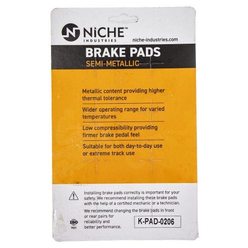 Niche brake pad set for polaris 800 trail indy 500 rear semi-metallic 2 pack