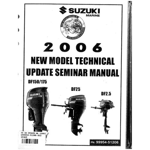 Suzuki outboard marine 2006 technical update manual 99954-51206