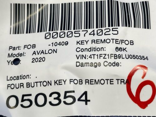 2019-2021 TOYOTA AVALON OEM FOUR BUTTON KEY FOB REMOTE TRANSMITTER HYQ14FBC, US $49.01, image 7