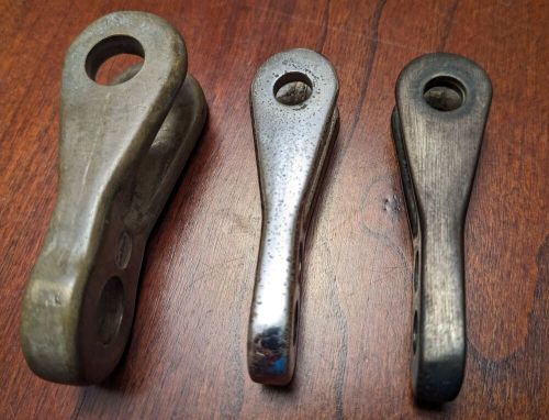 Lot of 3 vintage merriman schaefer bronze sailboat rigging eye toggles 3/8" 1/4"