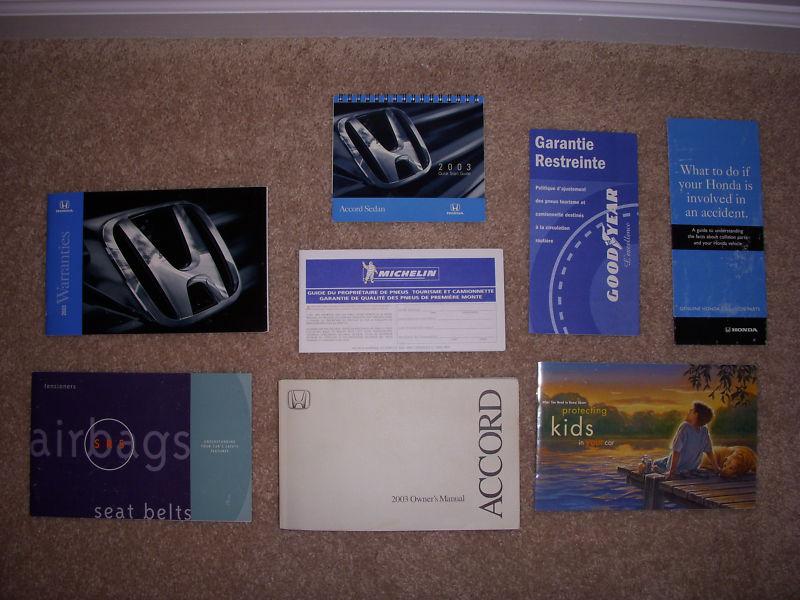 2003 honda accord owners manual set  