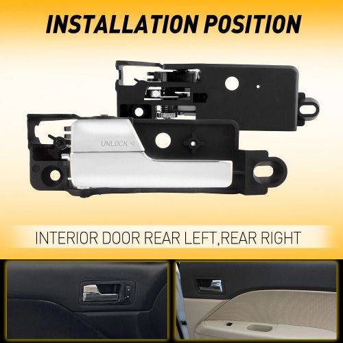 Rear inner inside door handle chrome left+right side for 2006-2012 ford fusion c