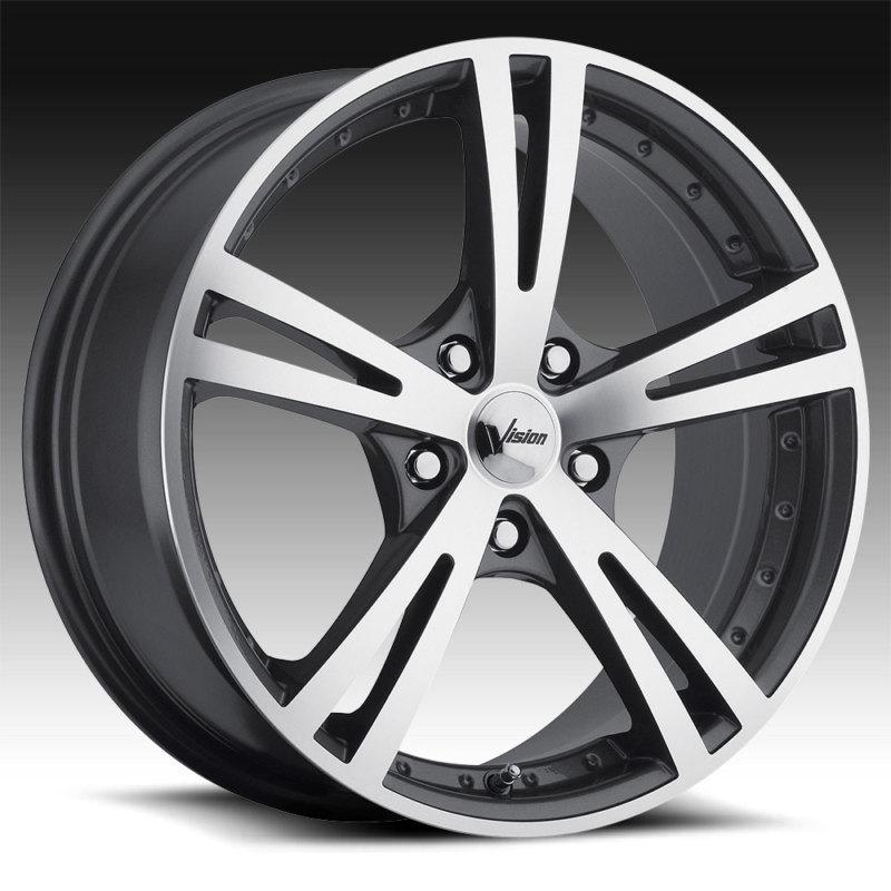 17" inch 5x115 gunmetal machined 5 lug wheels rims regal chevy impala lumina