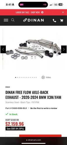 Dinan D660-0086-BLK Free Flow Axle-Back Exhaust For BMW X3M/X4M 20-22, US $1,250.00, image 2