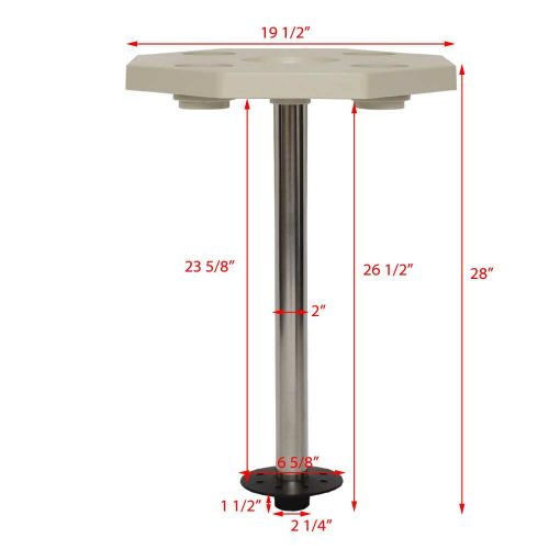Detmar Boat Octagonal Table 12-1108C | Flush Mount Ivory White (Kit), US $106.82, image 4