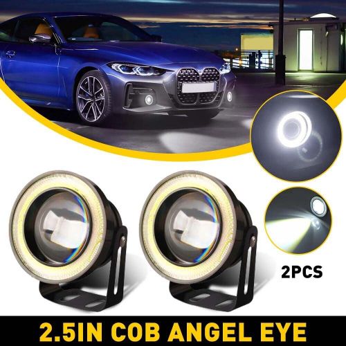 2.5" LED Car Fog Light Projector Driving Lamp COB Angel Eye Halo Ring DRL White, US $17.99, image 7