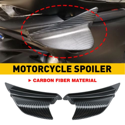 Motorcycle Side Winglets Air Deflector Wing Kit Spoiler Gloss Carbon Fiber Color, US $22.99, image 18