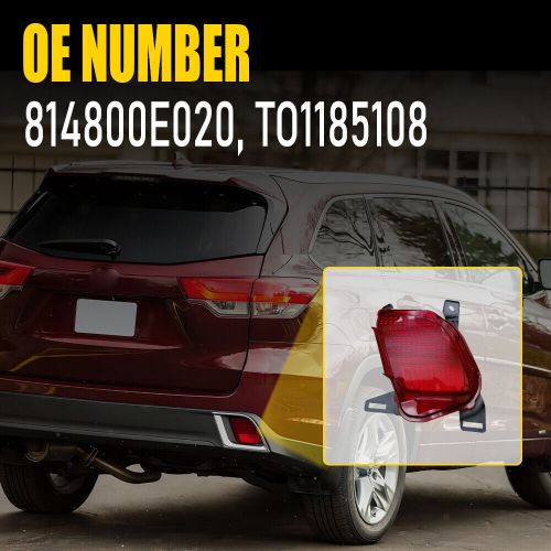 Rear Bumper Reflector Right Passenger Red Lens For 2014-2019 Toyota Highlander T, US $34.99, image 6