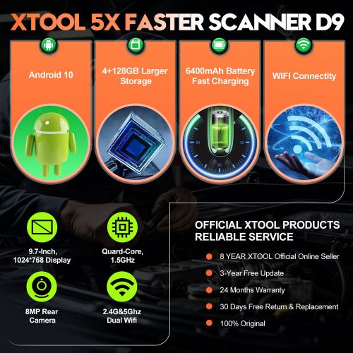 XTOOL D9S WIFI Scanner Auto Diagnostic Scan Tool Topology E.CU Coding FCA NEWEST, US $849.00, image 12