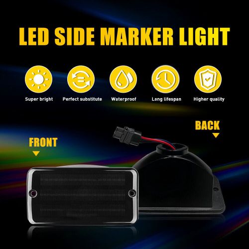 2PCS Smoked LED Front Side Marker Lights Lamps For 1997-2006 Jeep Wrangler O, US $40.99, image 3