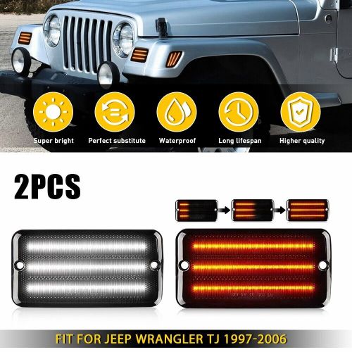 2PCS Smoked LED Front Side Marker Lights Lamps For 1997-2006 Jeep Wrangler O, US $40.99, image 11