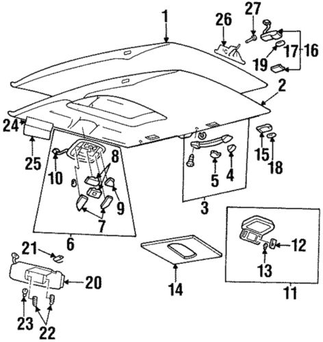 Genuine gm sunshade assembly-right-hand                <use 1c3j*oak 12373558