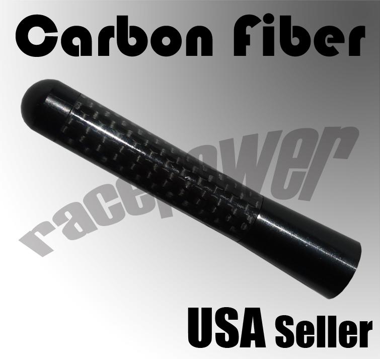 Chrysler 3"/76 mm black carbon fiber screw type aluminum universal short antenna