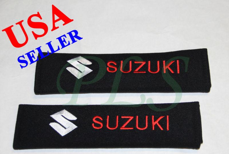 Suzuki seat belt cover shoulder pads black cushion pair