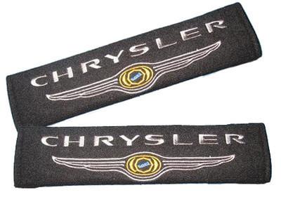 Pair of chrysler auto car seat belt shoulder pads cushions cover sebring black