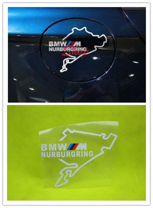 Bmw nurburgring track styles fuel tank cap logo badge decal car stickers white