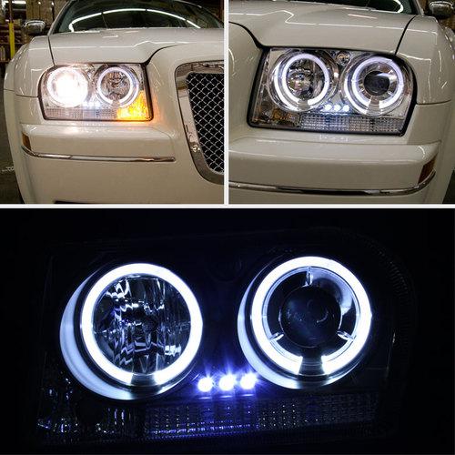 05-08 Chrysler 300 Led Projector Headlights+Halo Projector Fog Lights+Switches, US $185.98, image 2