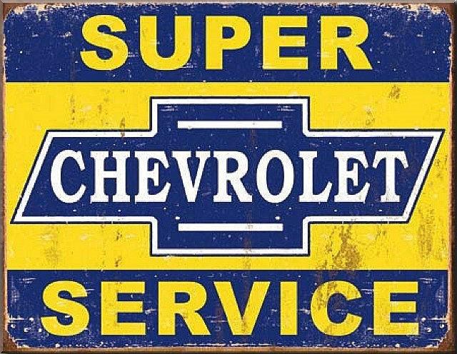 Super chevrolet service metal adv sign 