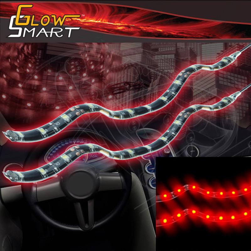 Find 2 x 8” LED Strip Light Fog Door Dash Panel Lighting Flexible 12 RD