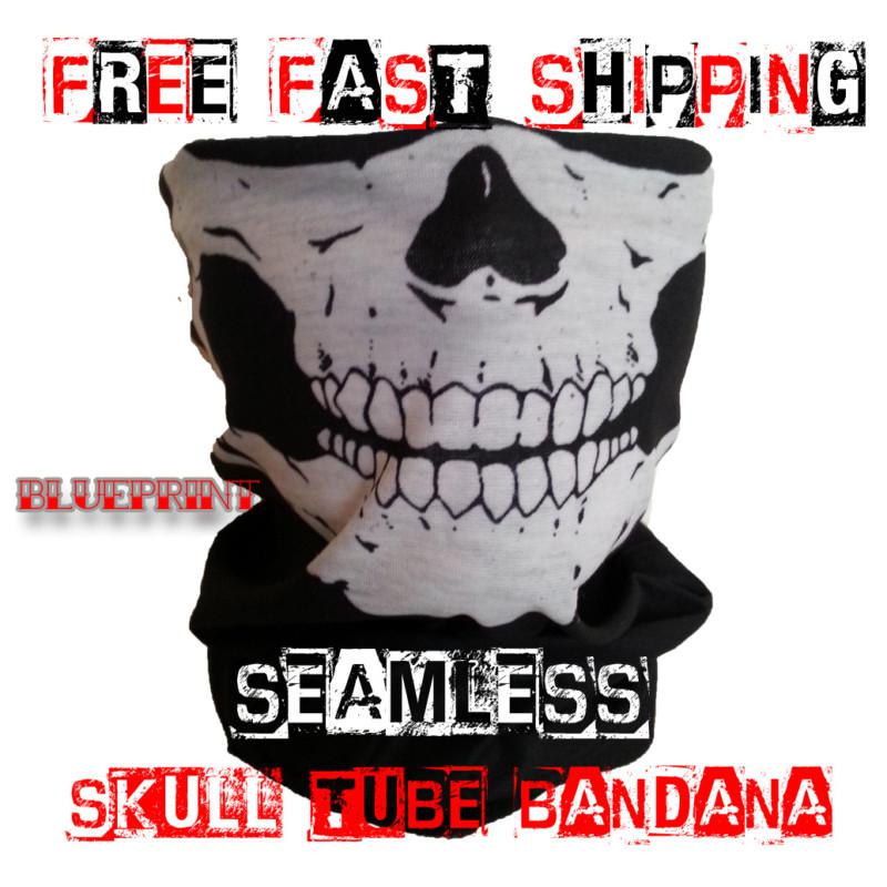 Skull skeleton face mask tube biker  harley bandana mw3 halloween paintball