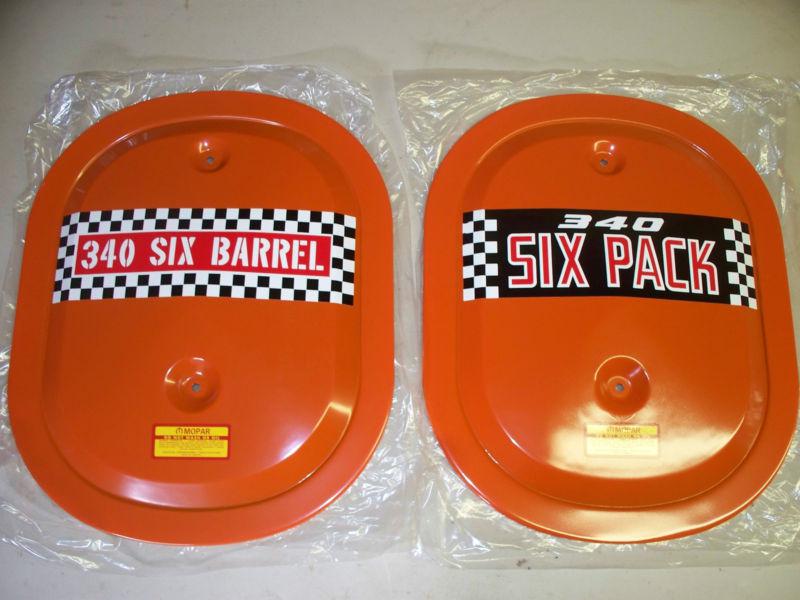 Mopar , dodge , plymouth , 340  n.o.s.  original  six - pack  air  cleaner  lid.