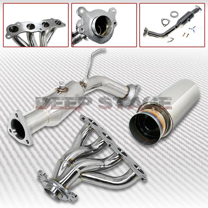 4-1 exhaust manifold header extractor+pipe+burnt tip muffler 02-05 civic si ep3