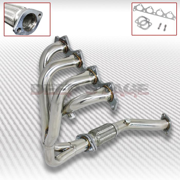 Ss tubular exhaust manifold header extractor 97-01 rc rc2 2.0 4cyl 4 cylinder 