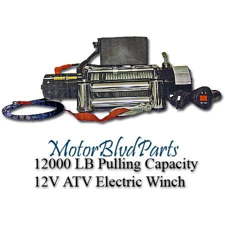 12000 lbs lb pound truck/hummer hauling 12v atv winch