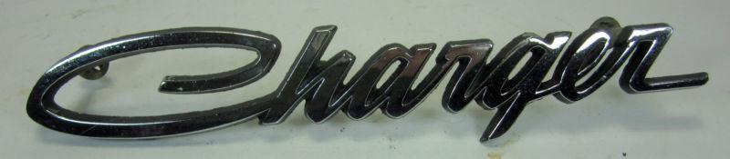 Vintage dodge charger script fender emblem 3 pin sail panel oem