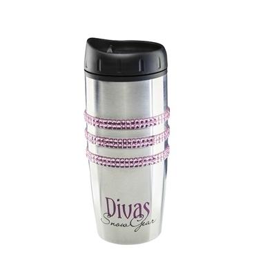 Divas snowgear bling travel mug silver/pink one size