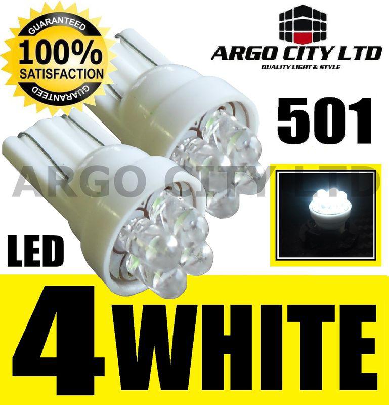 501 4 LED WHITE SIDELIGHT BULBS PEUGEOT 106 107 206 207, US $4.25, image 1