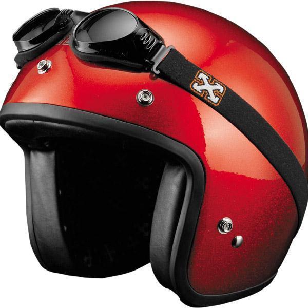Sparx pearl open-face motorcycle helmet red sparkle 2xl/xx-large