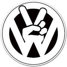 Vw peace decal white 4.75"x 4.75" love window bumper vinyl graphics sticker