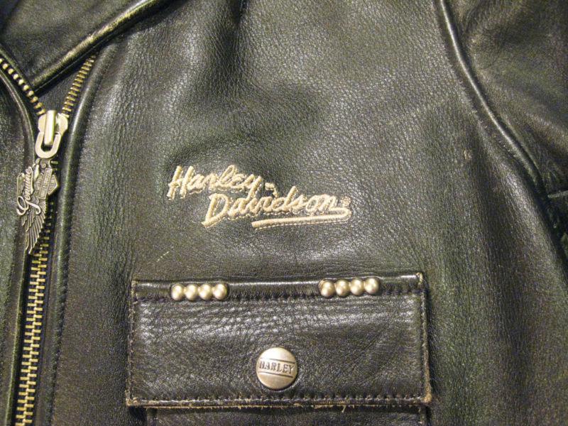 Harley davidson rare distressed leather jacket womens xl xl-w awesome details