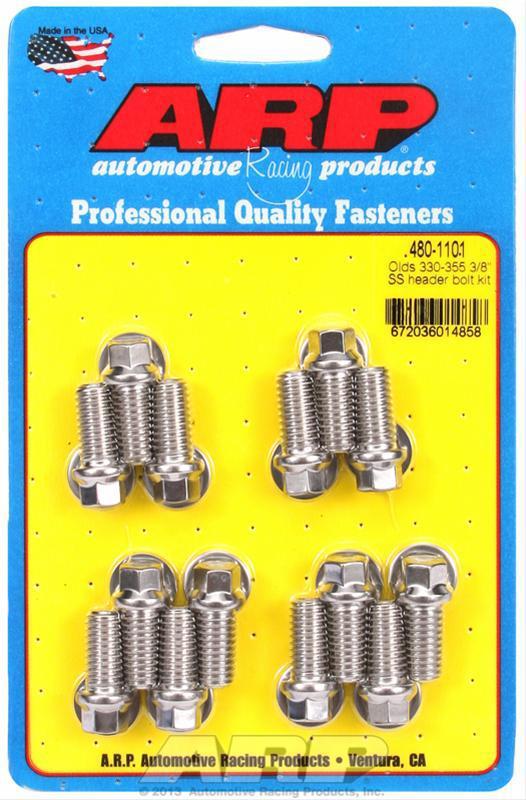 Arp header bolts hex head stainless polished 3/8"-16 oldsmobile 330-455 setof14