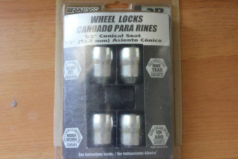 Wheel locks kit 4 locking lugs cord forged steel 1/2" conical seat