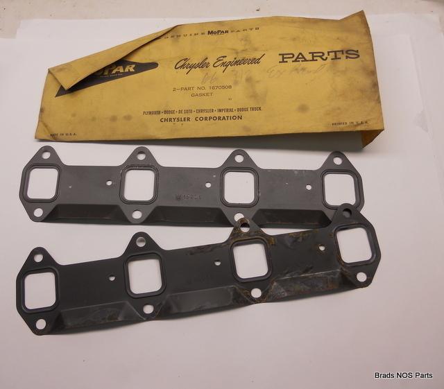 Nos real oem mopar 1957-1966 poly 318 metal exhaust manifold gaskets set