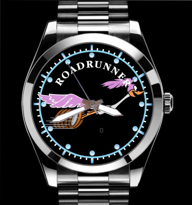 1969 1970 1971 1972 1973 road runner running stainless band chrome watch black