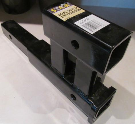 Dual trailer hitch receiver extension adapter-2" hitch-great for bike racks-new