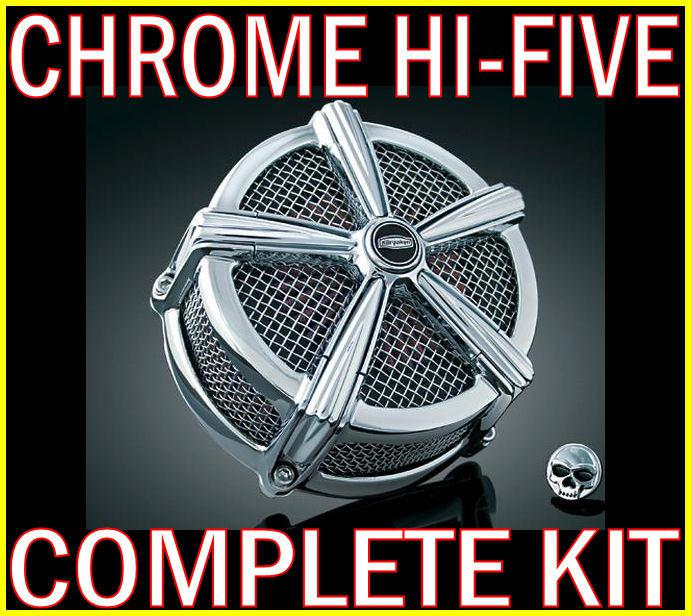 Kuryakyn chrome air cleaner kit mach 2 hi-five harley 08-2014 touring flht flhx
