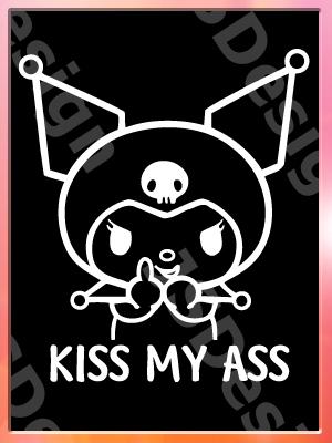 Kuromi kiss my ass decal / hello kitty sticker / decals