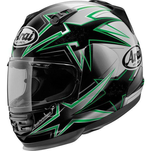 Green l arai defiant asteroid full face helmet