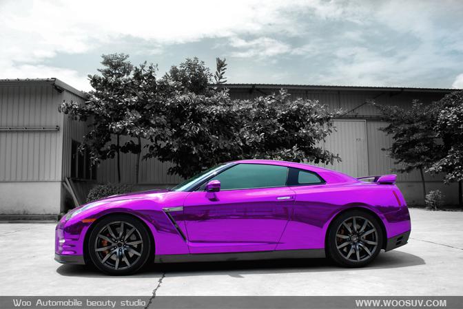 【purple】【a4 size sample】air/bubble free【mirror chrome】vehicle wrap vinyl sticker