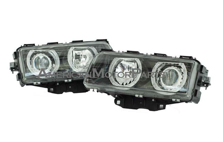 Depo pair euro black projector halo headlights 95-98 96 97 bmw 7-series 740 750