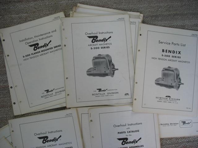 Lot of 29 bendix aircraft magneto manuals overhaul service parts 1961-1967