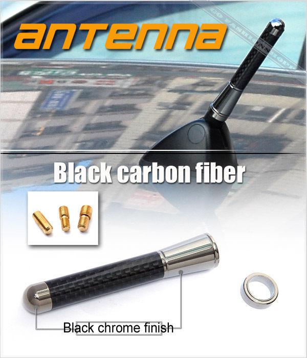 3" black carbon w/ black chrome roof antenna lancer evolution evo 8 9 10 cya4