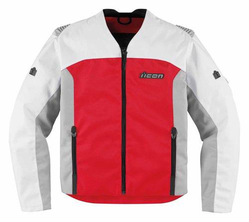 New icon device adult textile jacket, red/gray, med/md